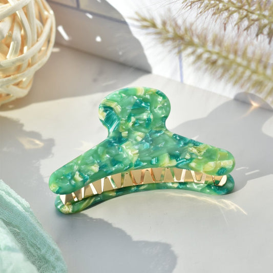 French Hair Claw in Hemlock | Green Hair Clips Acetate Stainless Steel