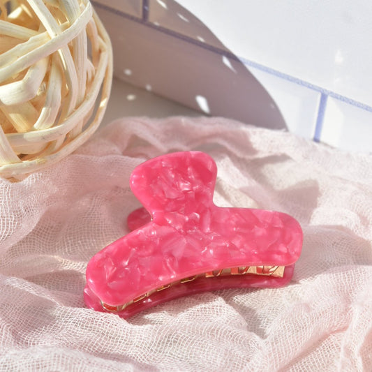 Mini French Hair Claw in Peony | Pink Hair Clip Acetate Stainless Steel
