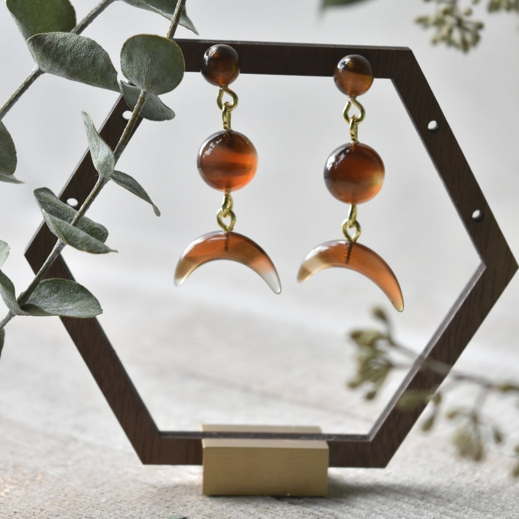 Lunar Dangle Collection | Italian Acetate Dangle Drop Earrings 925 Sterling Silver Posts