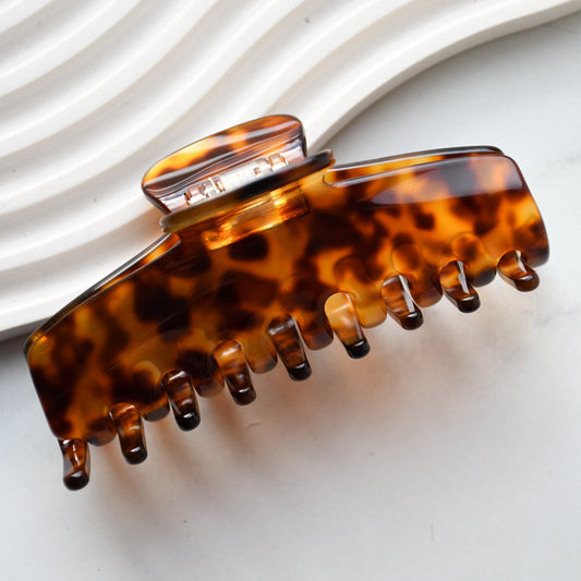 Rectangle Acetate Hair Claw in Classic | Brown Hair Clips Acetate