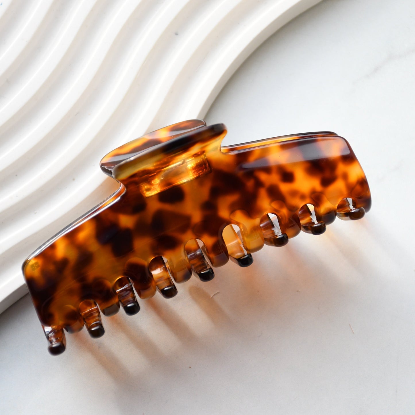 Rectangle Acetate Hair Claw in Classic | Brown Hair Clips Acetate