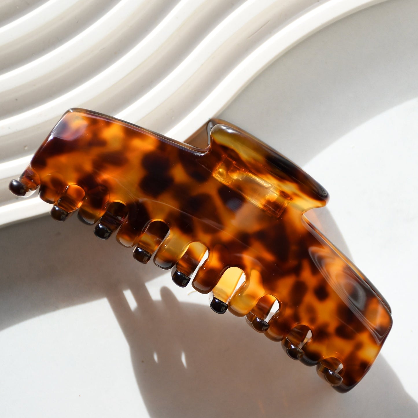 Rectangle Acetate Hair Claw in Classic | Brown Hair Clips Acetate