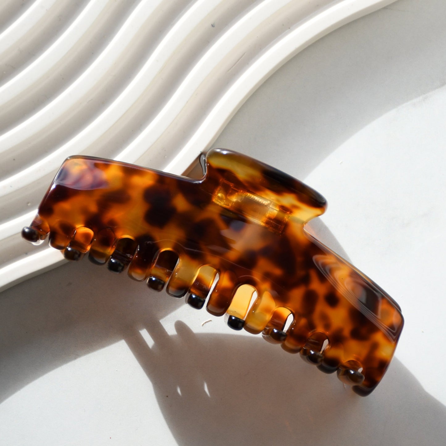 Rectangle Acetate Hair Claw in Classic | Brown Hair Clips Acetate