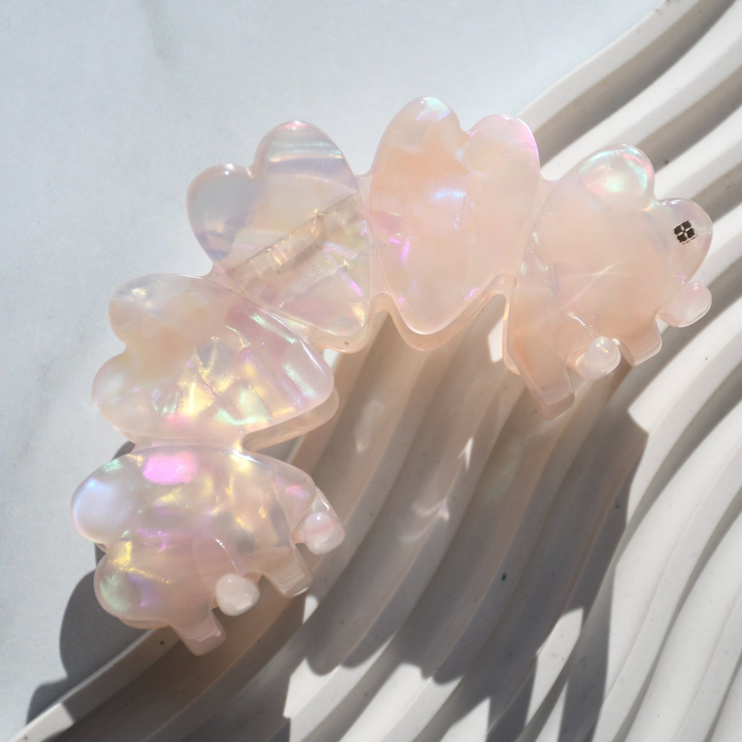 Heart Hair Claw in Star Dust | Pink Hair Clips Acetate