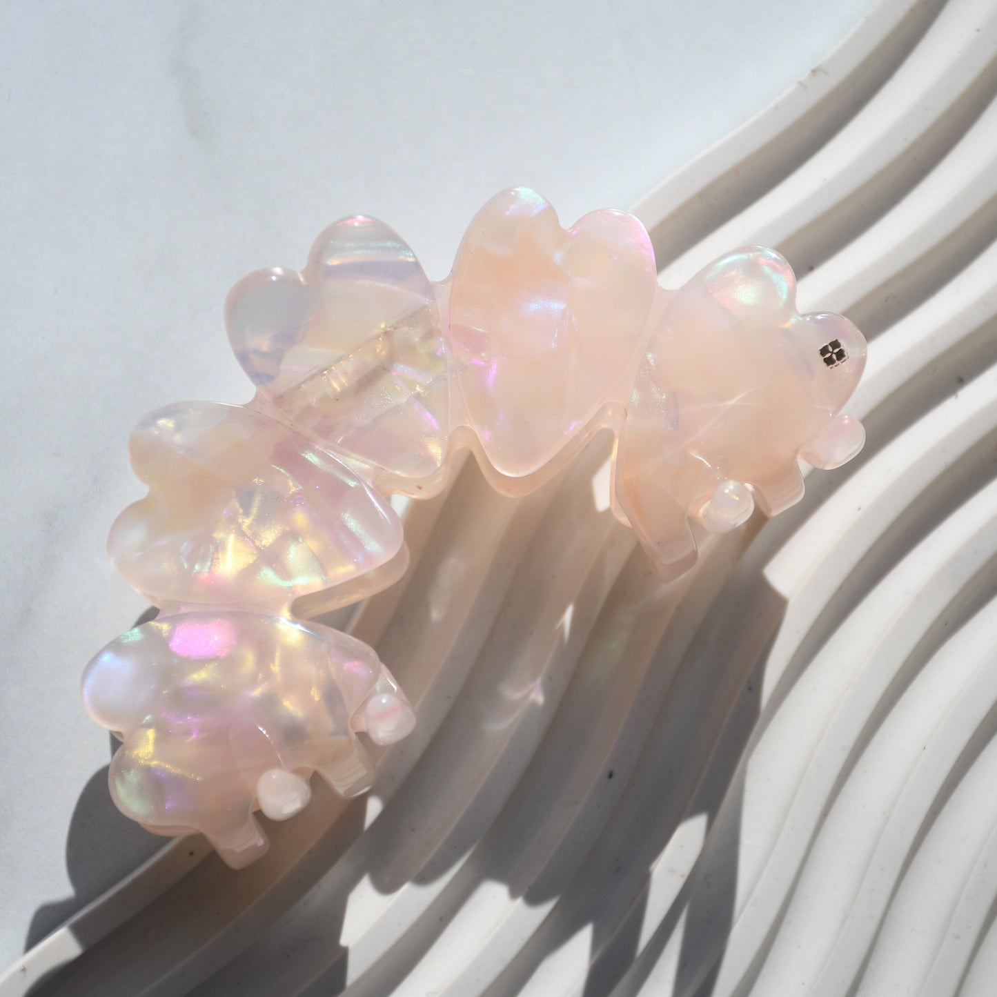 Heart Hair Claw in Star Dust | Pink Hair Clips Acetate