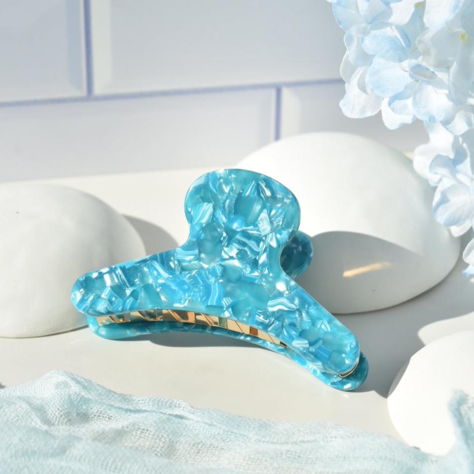 French Hair Claw in Azure | Blue Hair Clips Acetate Stainless Steel