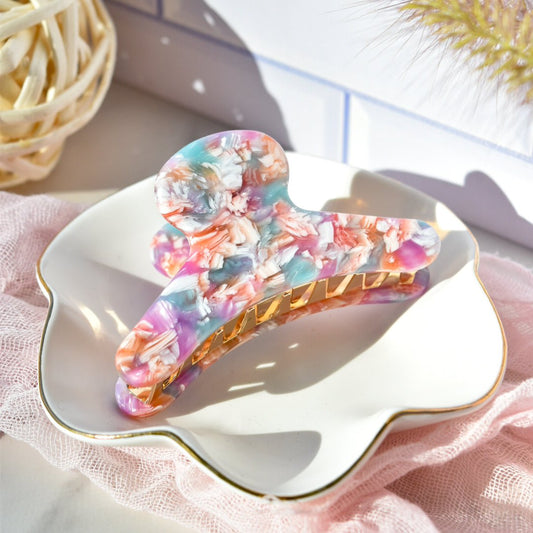 French Hair Claw in Tickled Pink | Pink Hair Clips Acetate Stainless Steel
