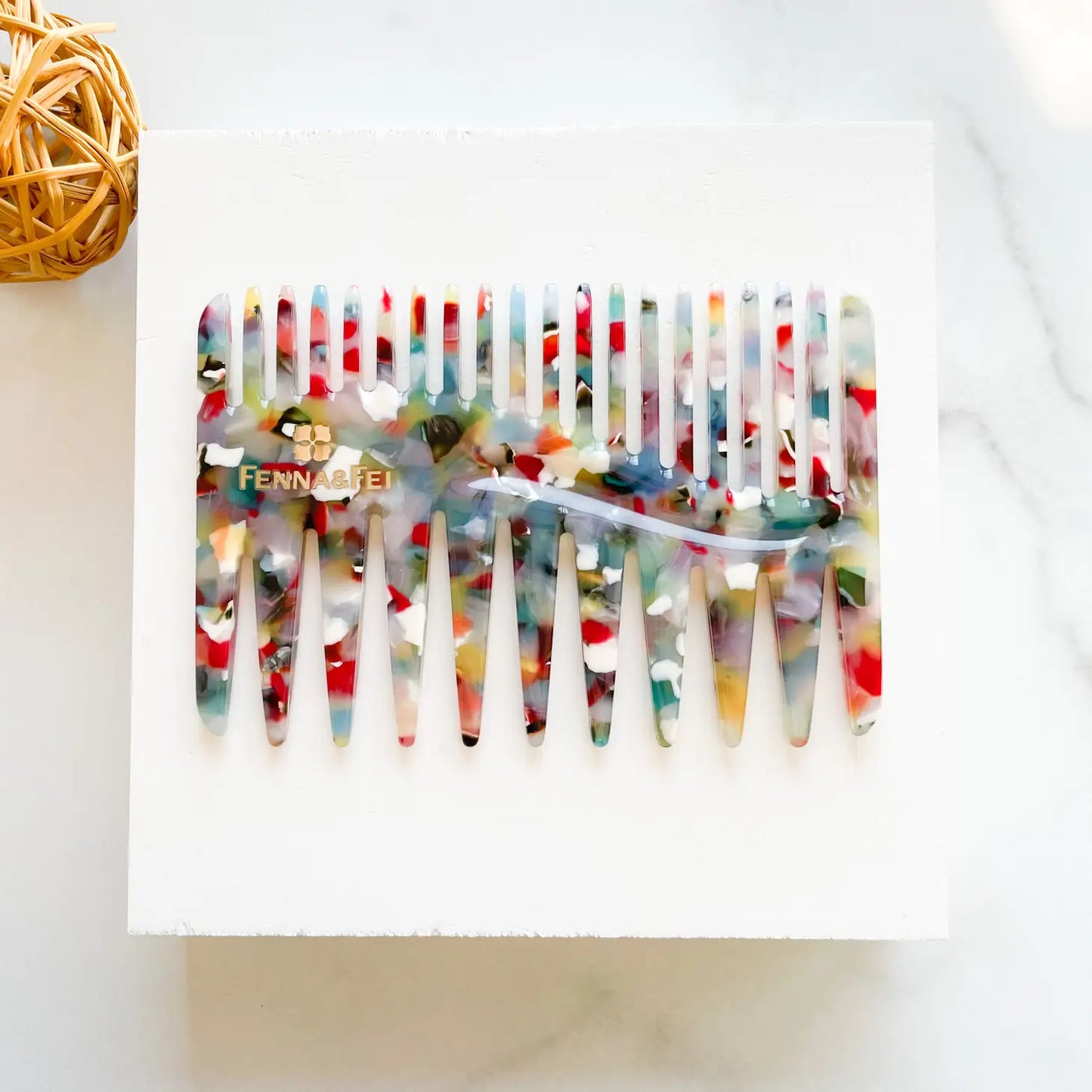Duet Comb Collection | Tortoise Shell Hair Comb Pick Double Sided Hand Held Cellulose Acetate Resin
