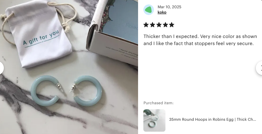 35mm Round Hoops in Robins Egg | Thick Chunky Light Blue Hoop Earrings Cellulose Acetate Statement 925 Sterling Silver Posts