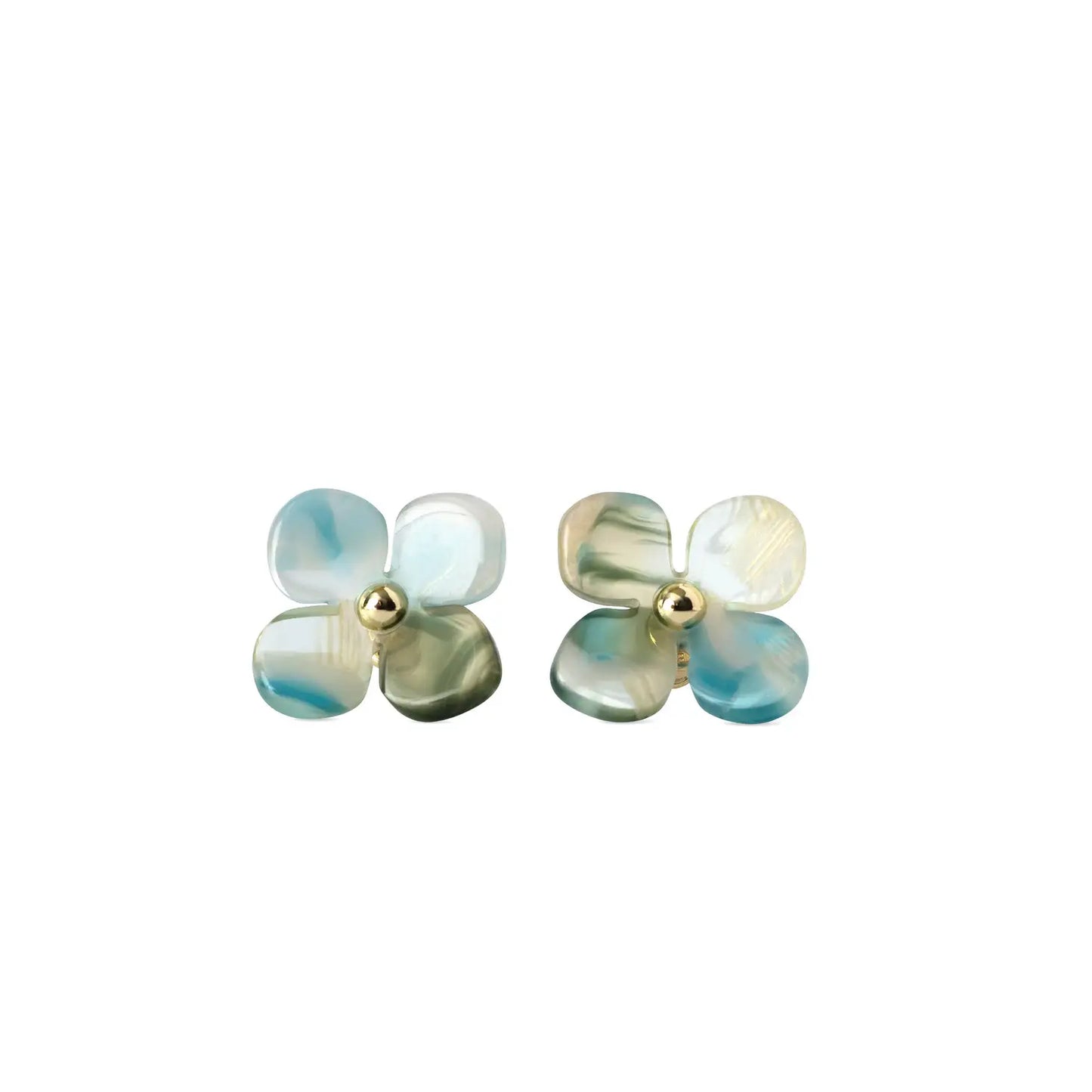 Hydrangea Flower Studs | Cellulose Acetate Colorful Resin Floral Stud Earrings 14k Posts Nickel Free