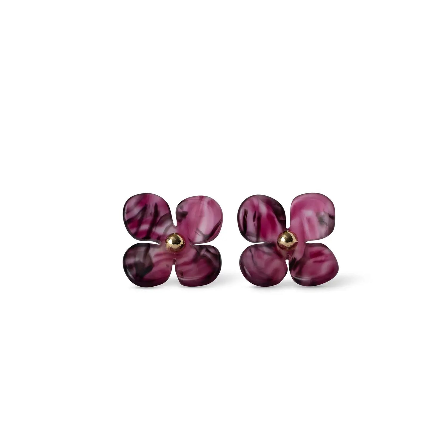 Hydrangea Flower Studs | Cellulose Acetate Colorful Resin Floral Stud Earrings 14k Posts Nickel Free