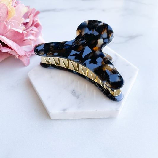 French Claw in Reef | Acetate Tortoise Shell Hair Clip Gold Stainless Steel Claw