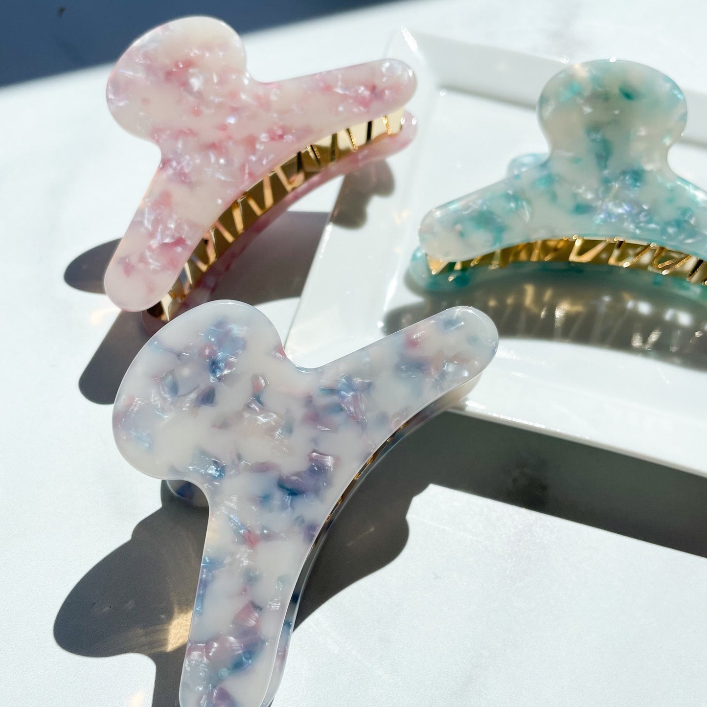 French Claw in the Fantasy Collection | Cute Unicorn Mermaid Pegasus Pink Purple Blue Pearl Hair Clip Stainless Steel