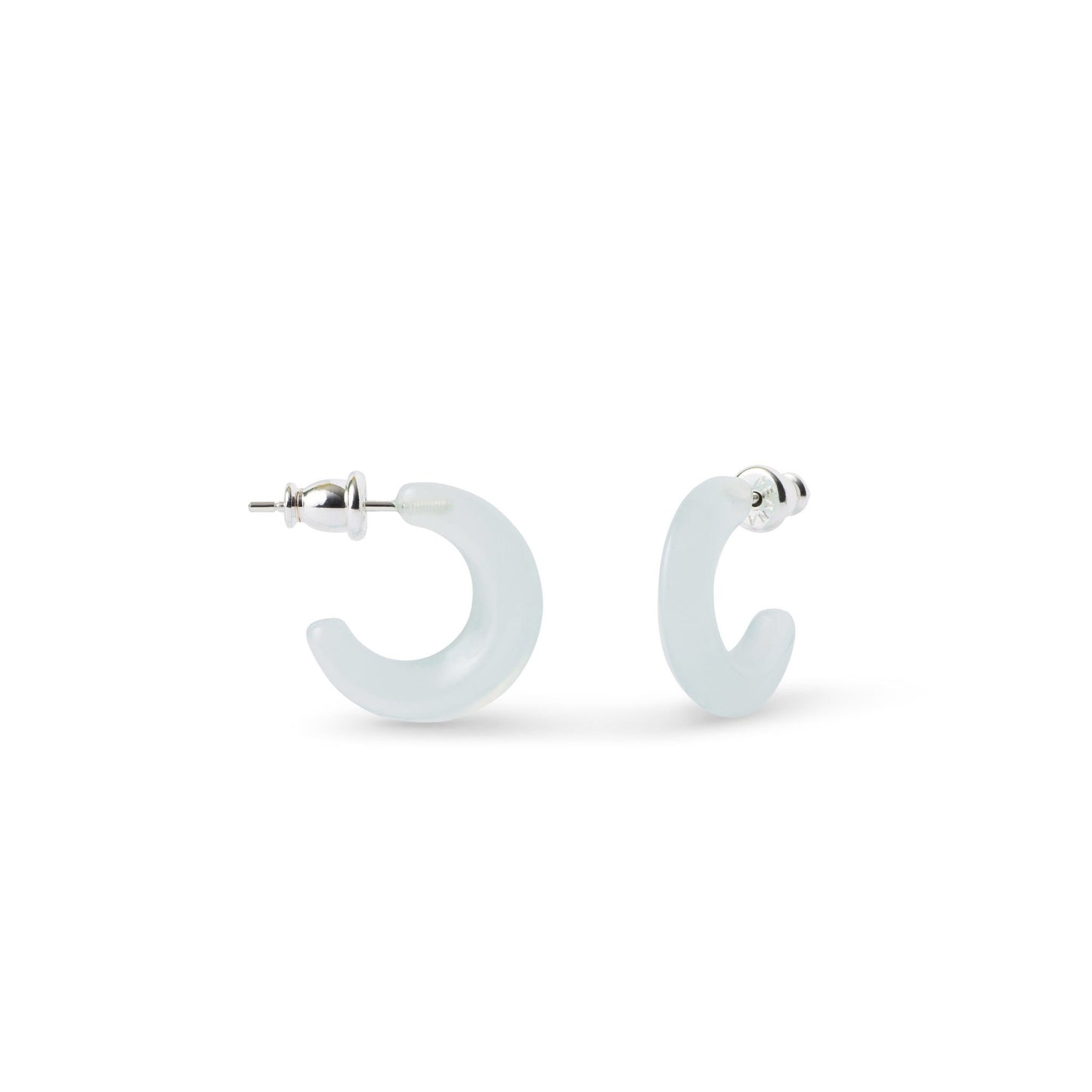 Huggie Crescent Hoops in Classic Tortoise | Mini Small Tortoise Shell Hoop Earrings 925 Sterling Silver