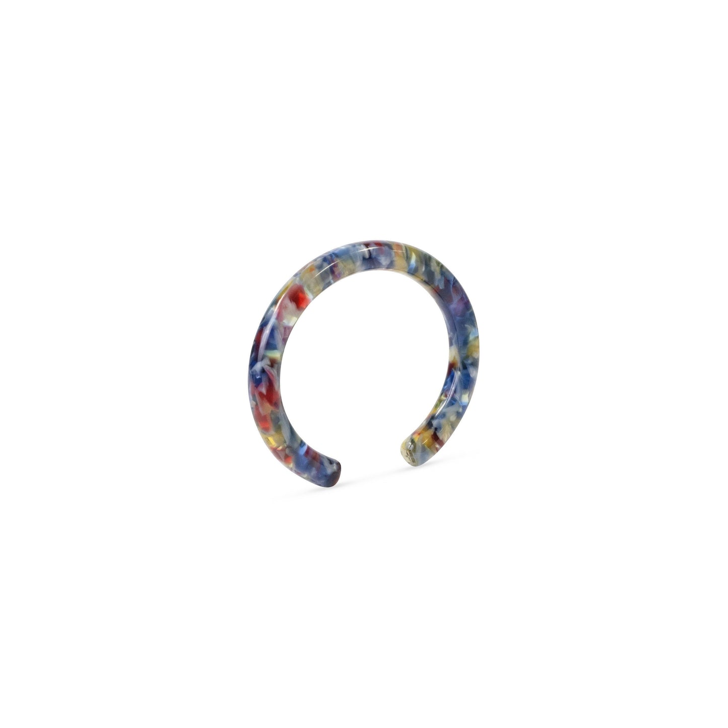 Lush Bangle Cuff in Stained Glass | Cellulose Acetate Colorful Red Blue Yellow Glass Thick Bangle Bracelets