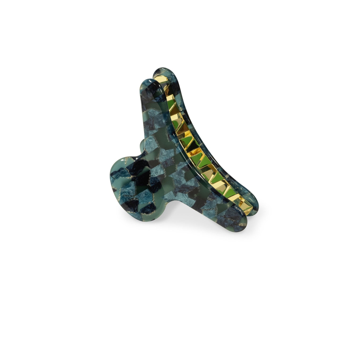 French Hair Claw in Cerulean | Blue Teal Ocean Resin Cellulose Acetate Hair Jaw Clip Stainless Steel