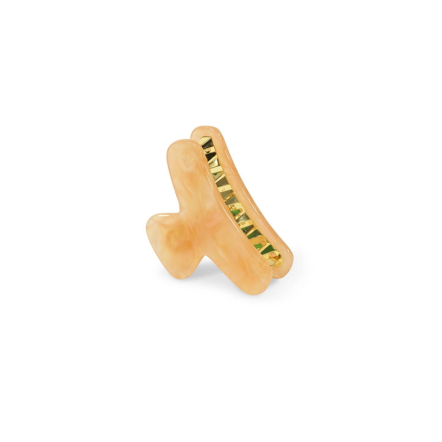 Mini French Claw in Peach | Small Pink Orange Hair Clip Acetate Stainless Steel Teeth