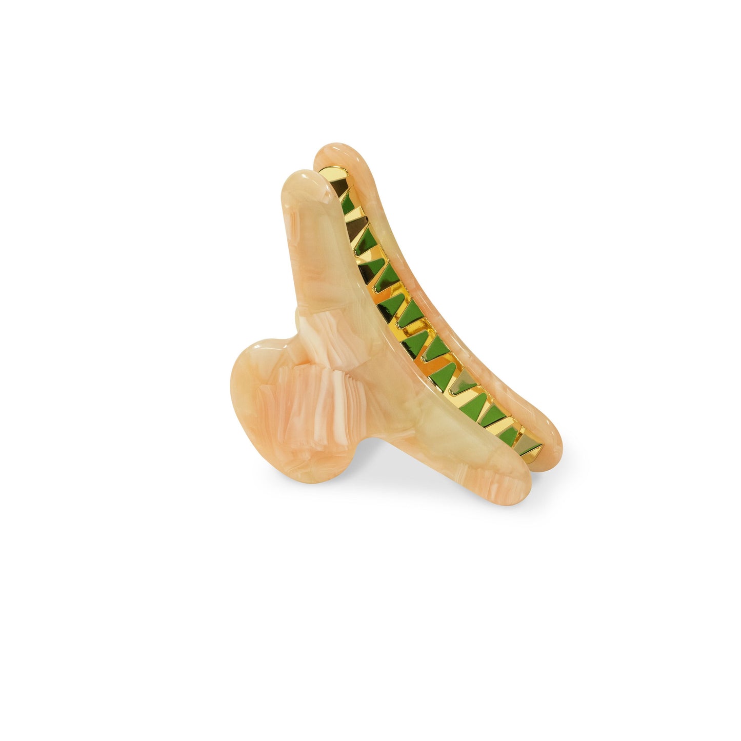 French Hair Claw in Creamsicle | Light Pink and White Cream Hair Clip Claw Cellulose Acetate Stainless Steel