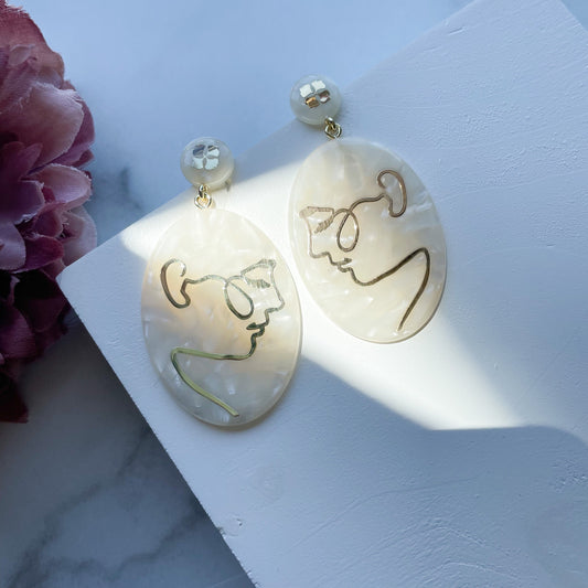 Mixed Blessings Dangle Drop Face Statement Earrings | Inspired by Chandra Crane’s Book Mixed Blessings Embracing your Multi-Ethnic Identity
