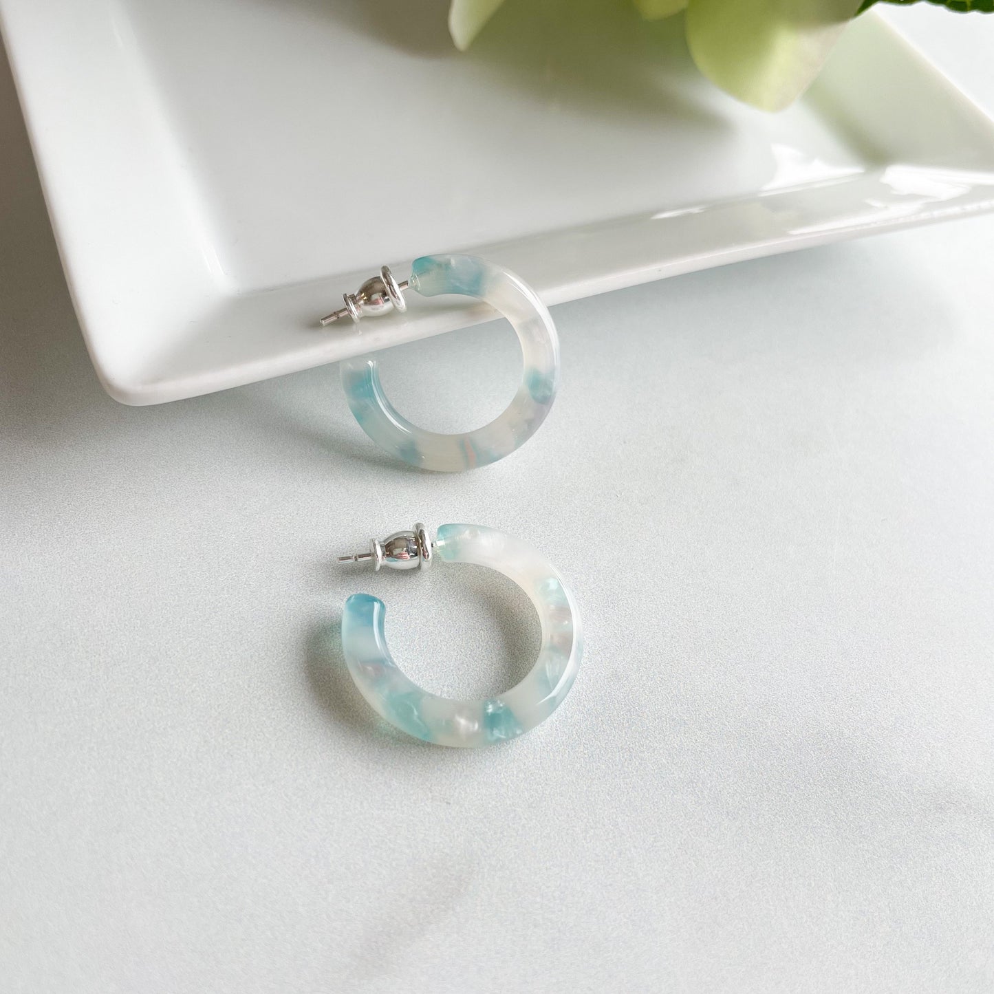 Ultra Mini Hoops in The Fantasy Collection | Purple Pink Unicorn Mermaid Green White Pearl Hoop Earrings 925 Sterling Silver Posts