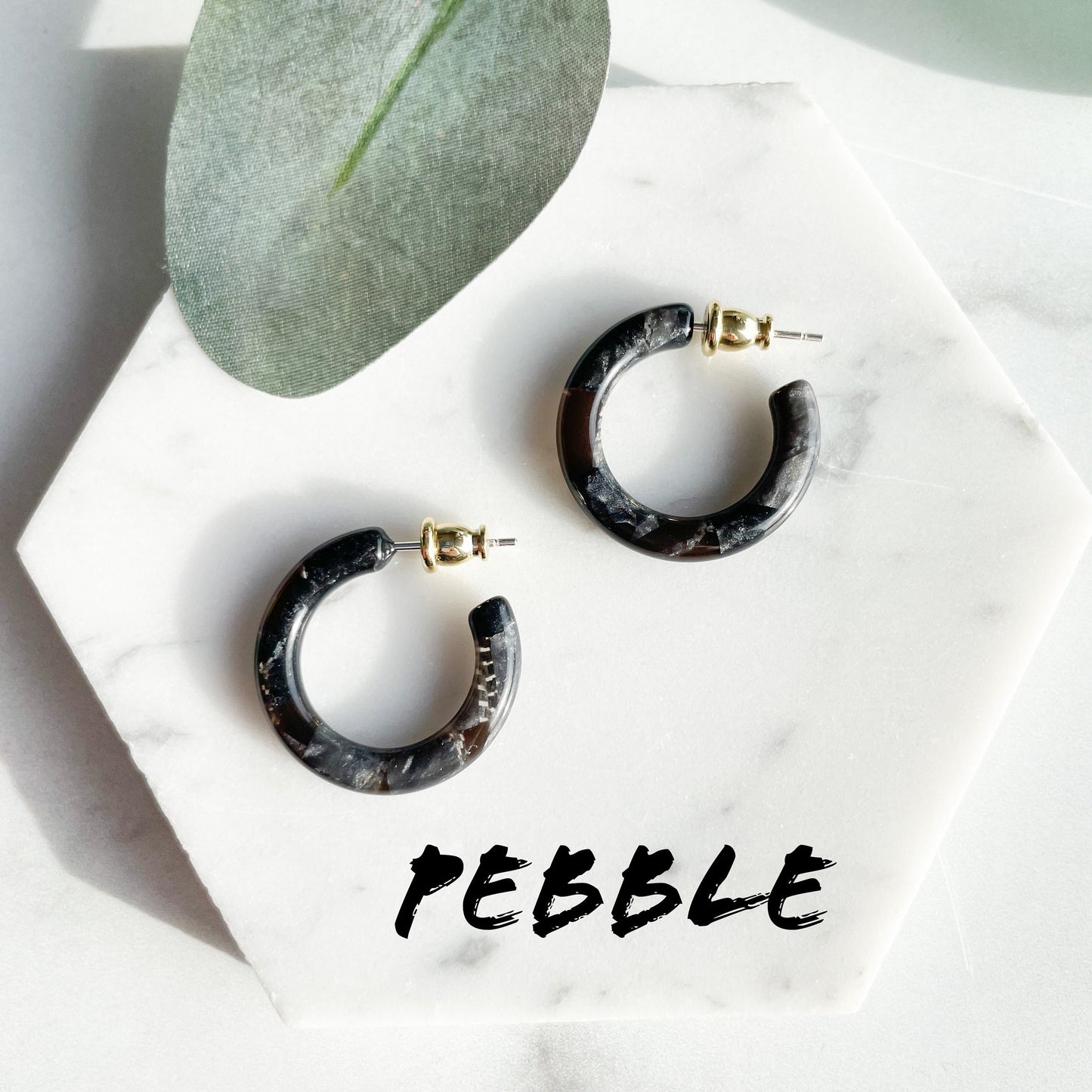 Ultra Mini Hoops in The Canyon Collection | Italian Acetate Colorful Stone Hoop Earrings 925 Silver Posts