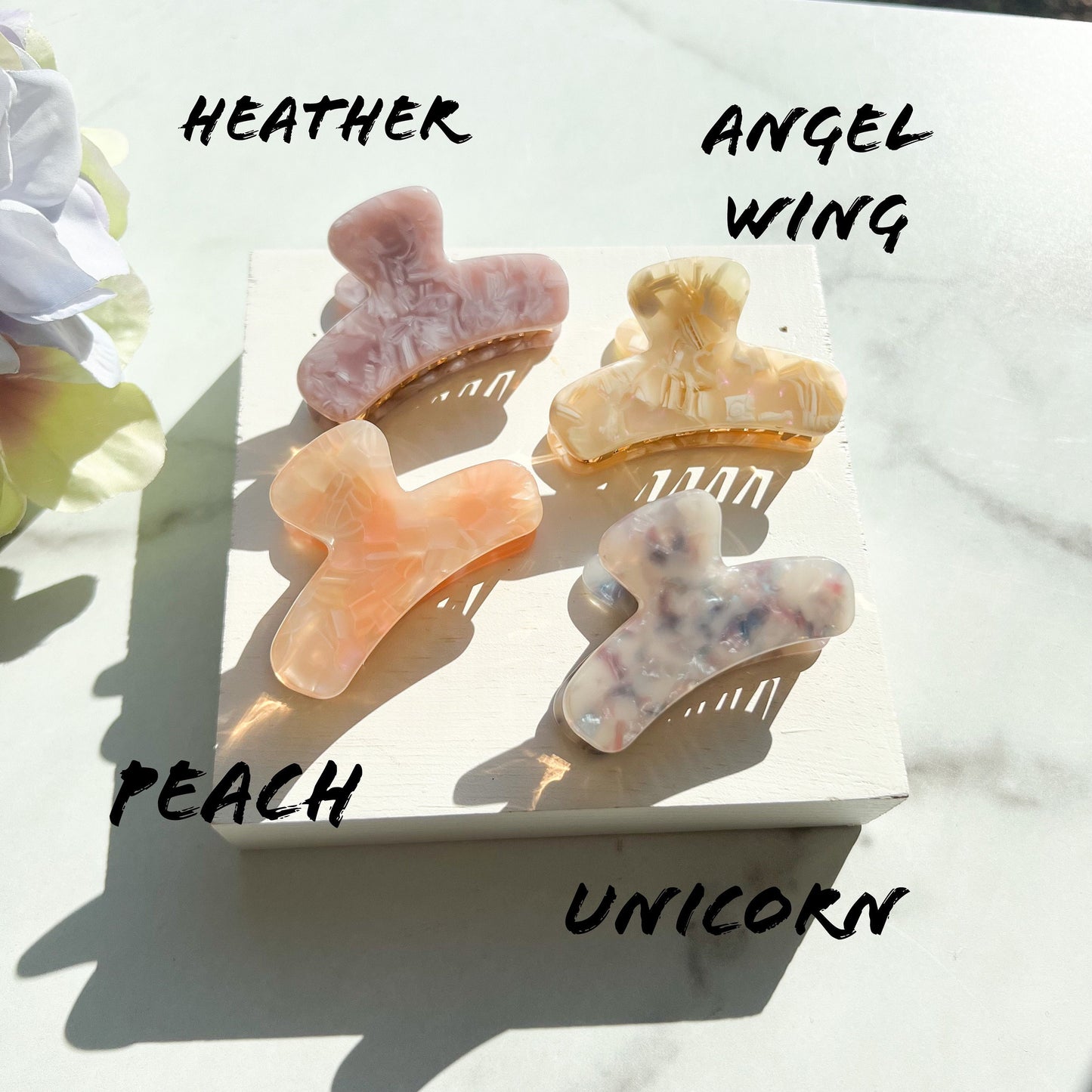 Mini French Claw Collection| Cellulose Acetate Resin Small Tortoise Shell Stainless Steel Hair Clip
