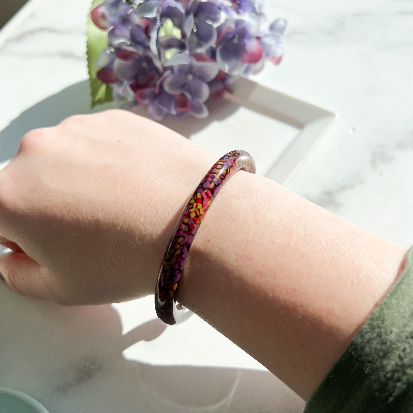 Lush Cuffs in the Hydrangea Collection| Floral Flower Bracelets Bangle Cuff