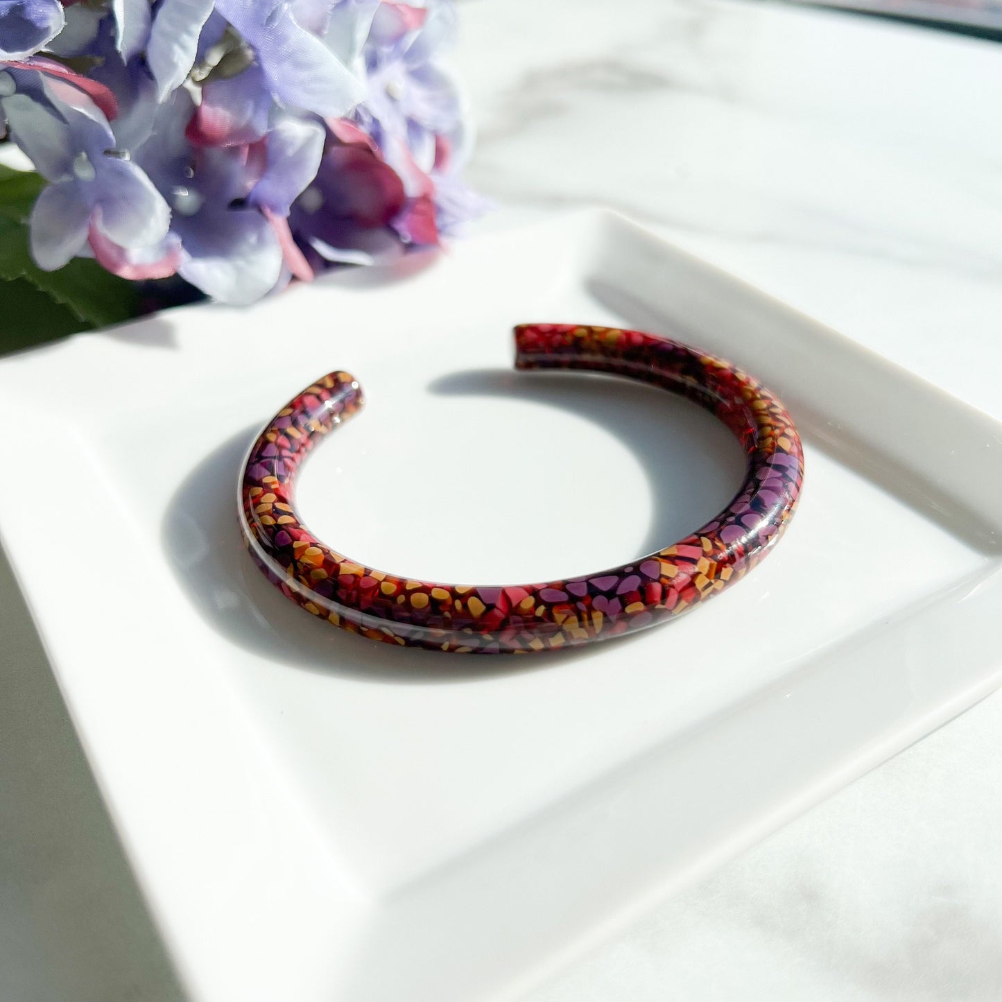 Lush Cuffs in the Hydrangea Collection| Floral Flower Bracelets Bangle Cuff