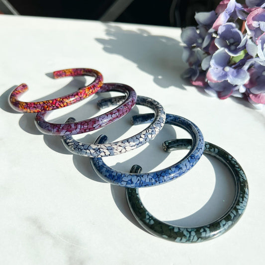 Lush Cuffs in the Hydrangea Collection| Floral Flower Bracelets Bangle Cuff