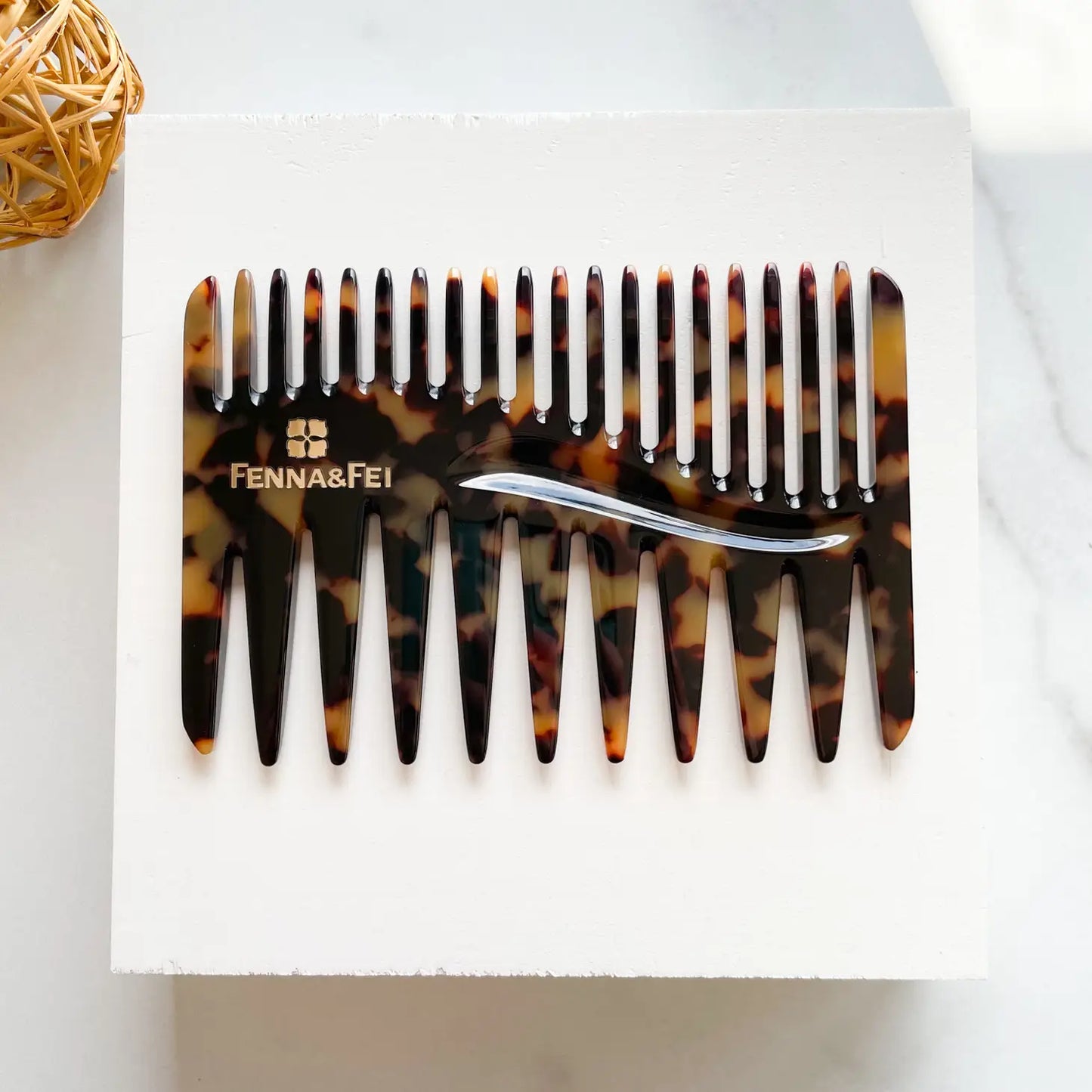 Duet Comb Collection | Tortoise Shell Hair Comb Pick Double Sided Hand Held Cellulose Acetate Resin