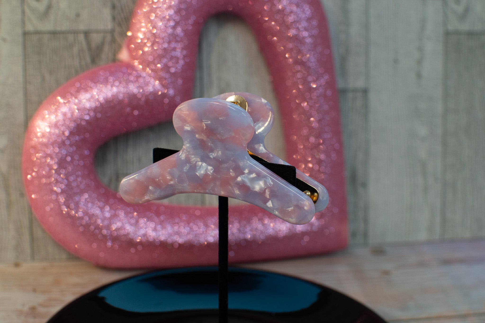 Marble French Claw Hair in Teresa |Pink Purple Pearl| Eco Friendly Acetate and Stainless Steel |Valentines Day Collection |Gift Idea for Her
