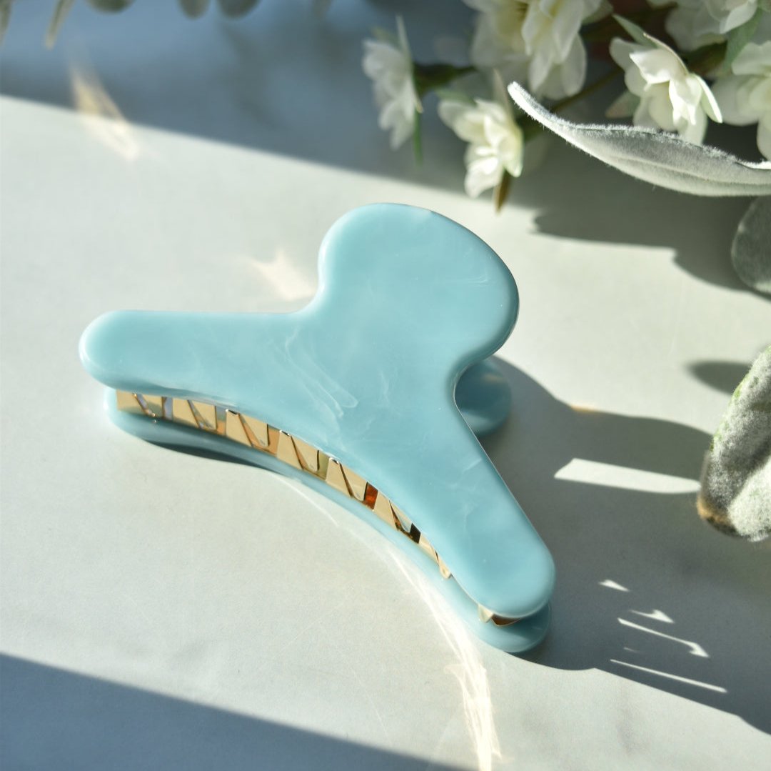 French Hair Claw in Leland Stone | Blue Hair Clips Acetate Stainless Steel