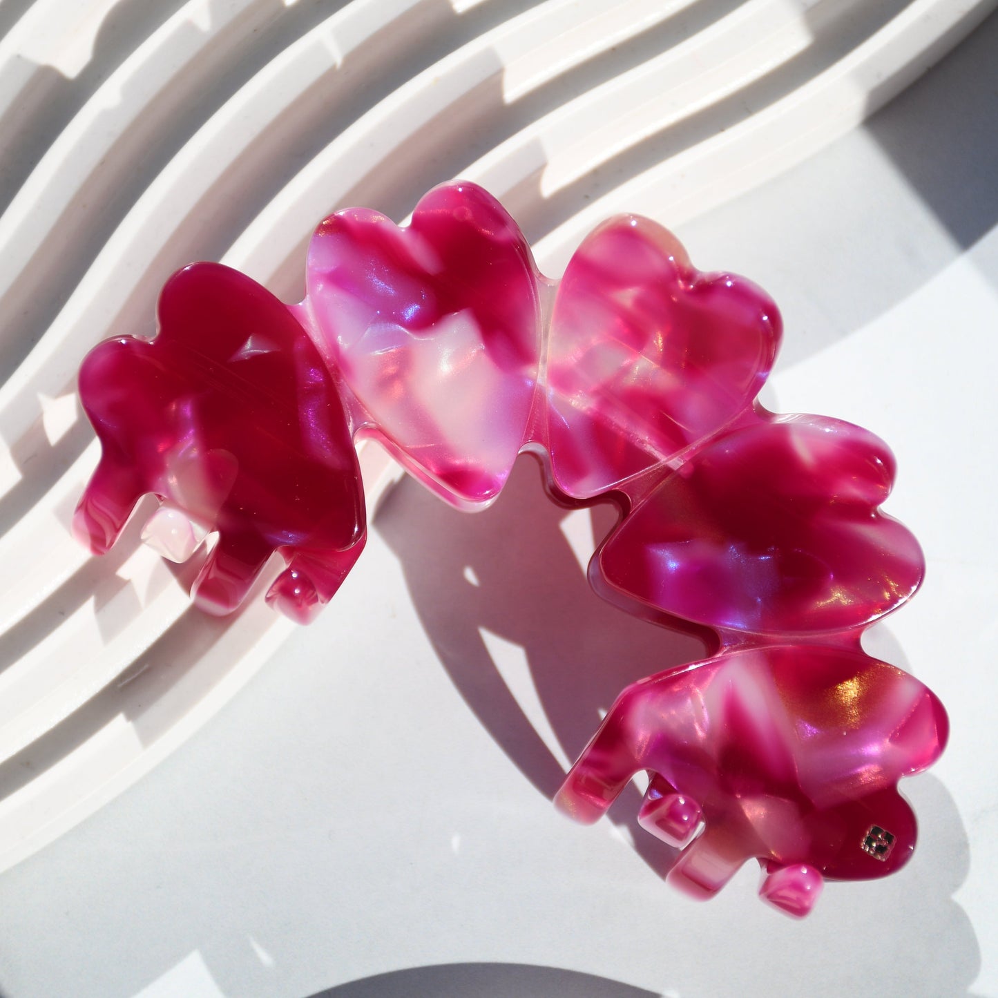 Heart Hair Claw in Zinnia | Pink Hair Clips Acetate