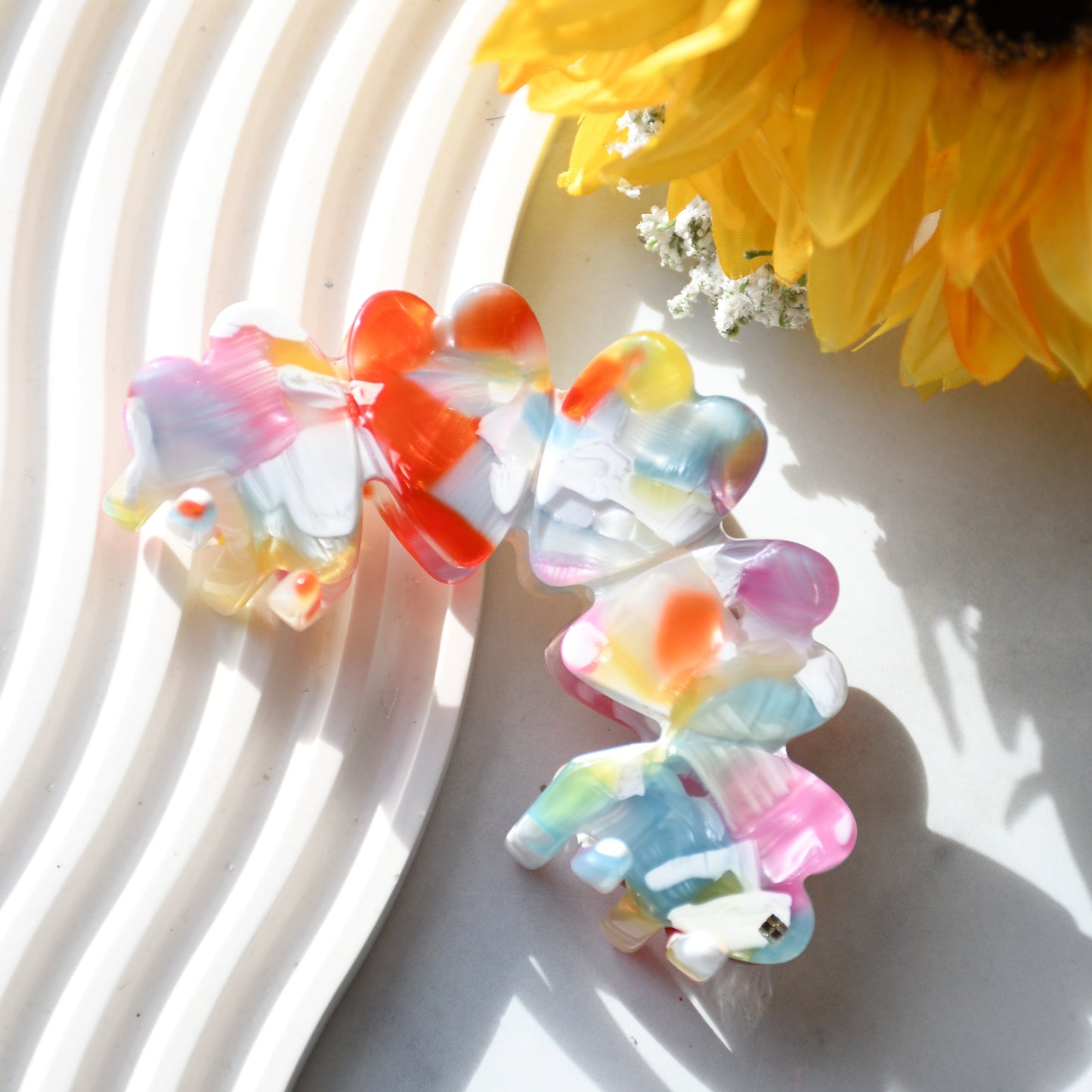 Heart Hair Claw in Candy Dreams | Red, Pink, Blue, and Green Hair Clips Acetate