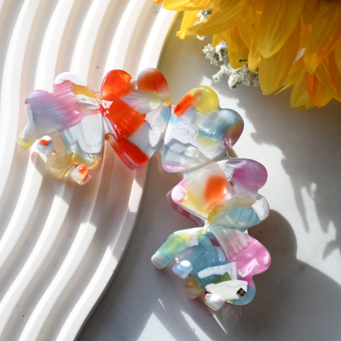 Heart Hair Claw in Candy Dreams | Red, Pink, Blue, and Green Hair Clips Acetate