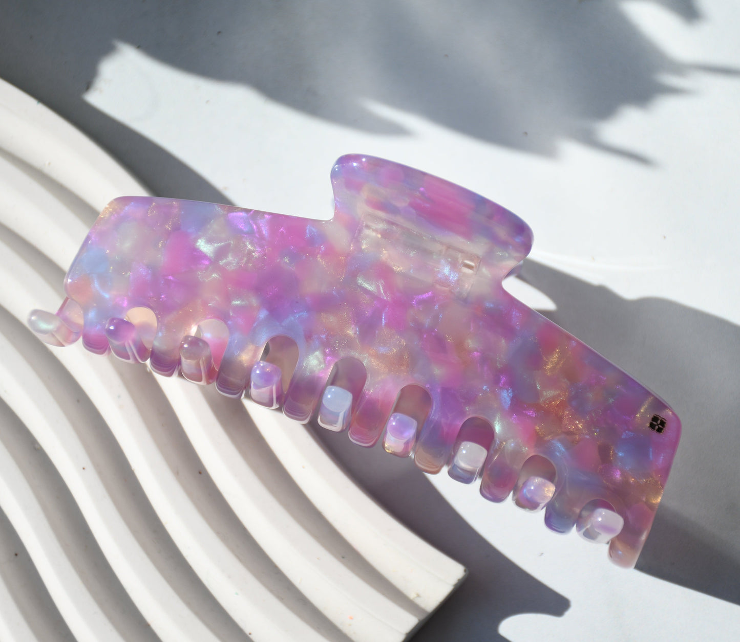 Rectangle Acetate Hair Claw in Enchanted | Purple Hair Clips Acetate