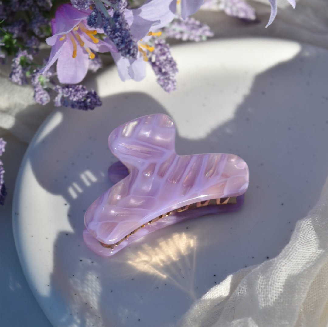 Mini French Hair Claw in Wisteria | Purple Hair Clip Acetate Stainless Steel