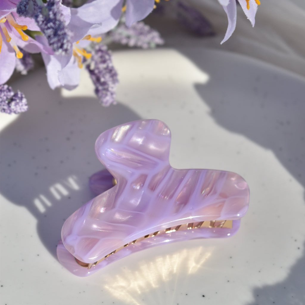 Mini French Hair Claw in Wisteria | Purple Hair Clip Acetate Stainless Steel