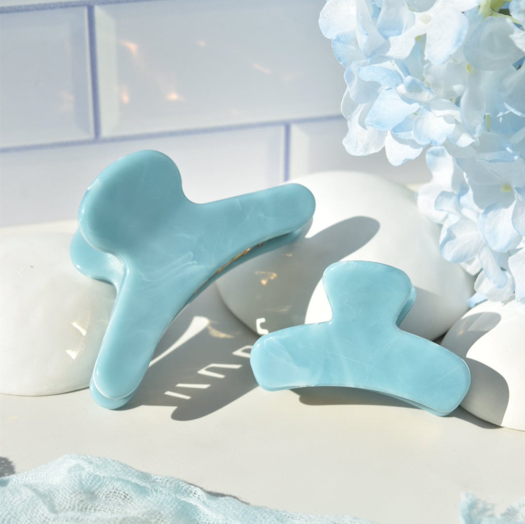 French Hair Claw in Leland Stone | Blue Hair Clips Acetate Stainless Steel