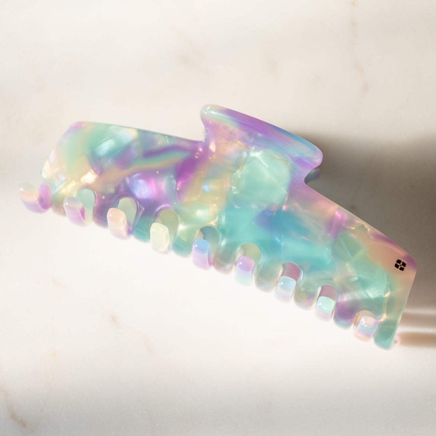 Rectangle Acetate Hair Claw in Nightshade Nectar | Purple, Blue, and Green Hair Clips Acetate