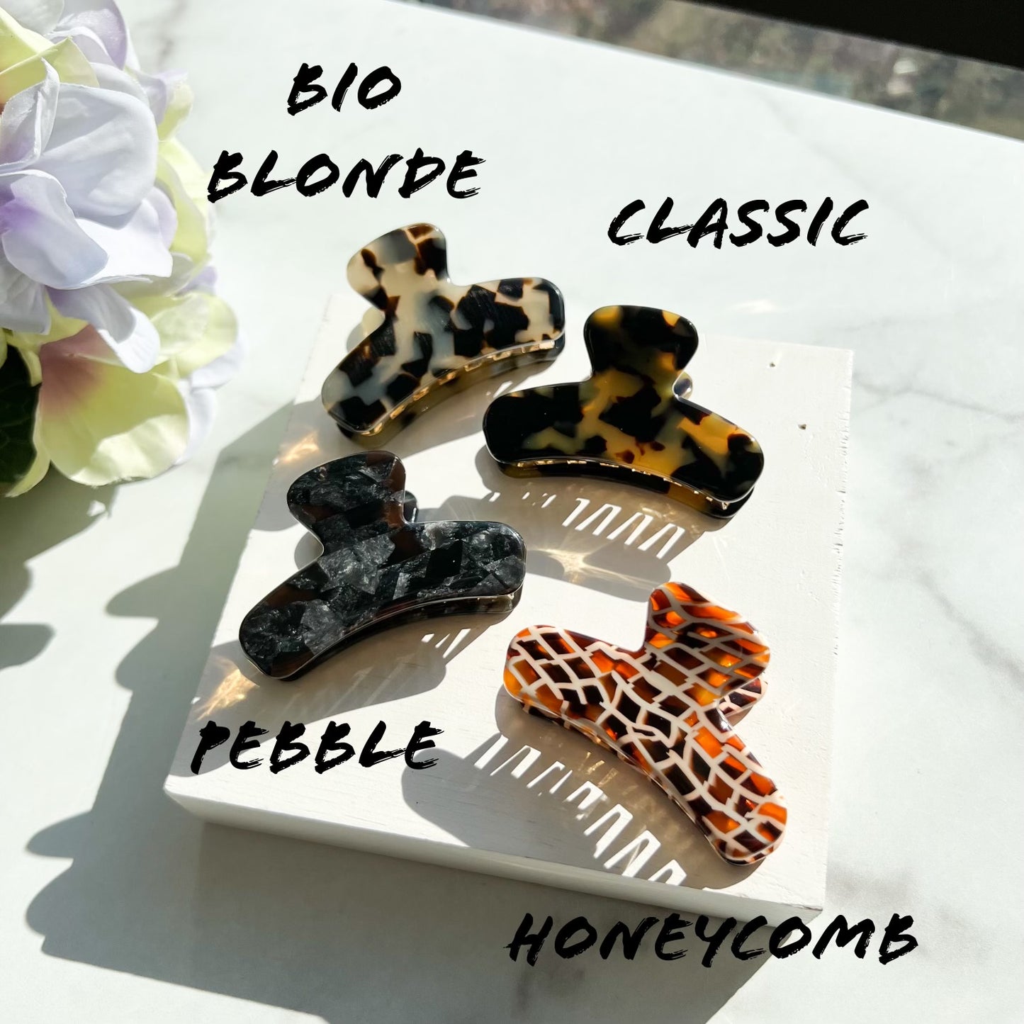 Mini French Claw Collection| Cellulose Acetate Resin Small Tortoise Shell Stainless Steel Hair Clip