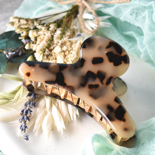 French Hair Claw in Blonde Tortoise Shell| Acetate Resin Hair Clip Tortoiseshell Leopard Hair clip