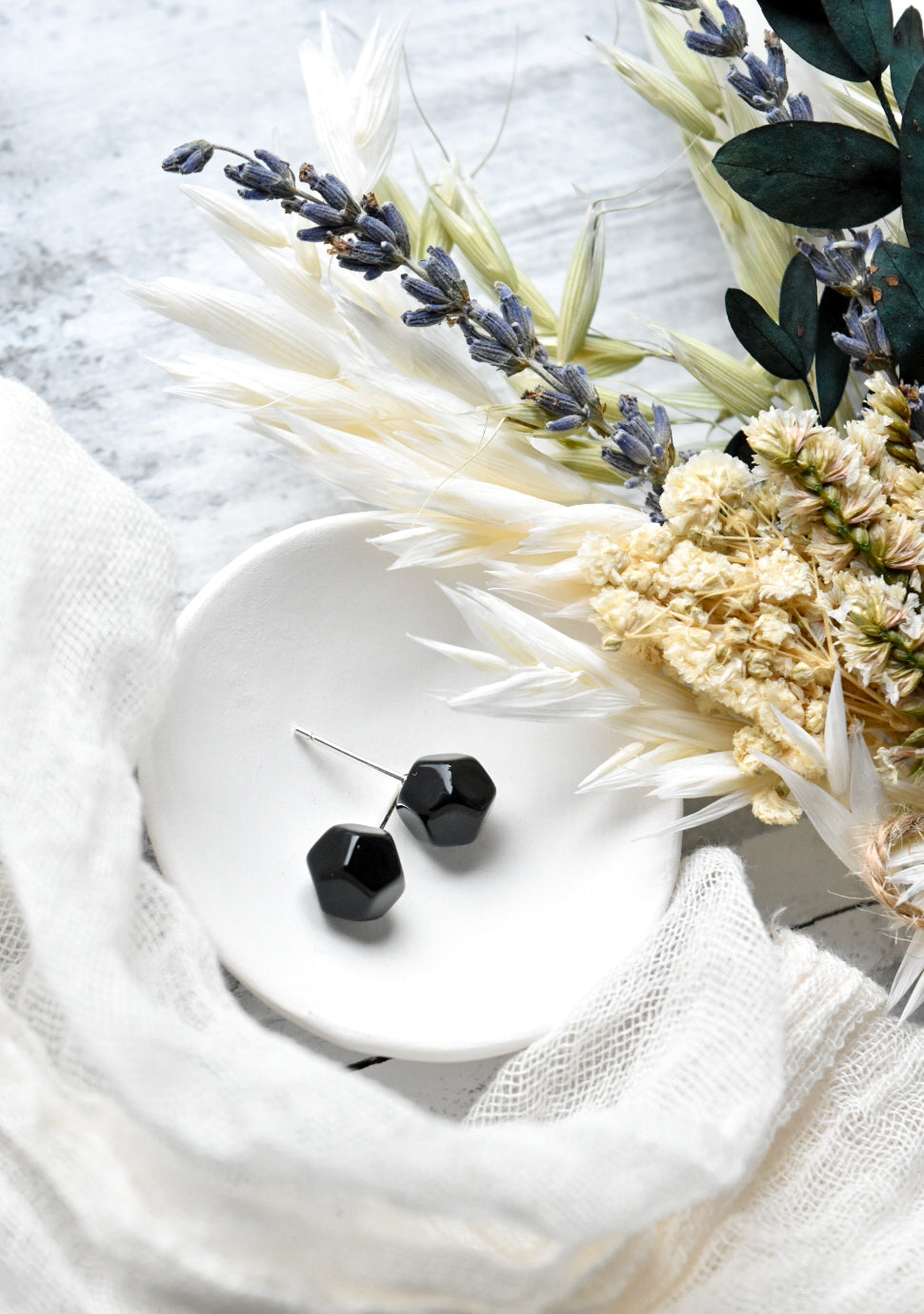 Kaleidoscope Studs In Tortoise, Shell, Black Pearl and White Jade Small Circle Sphere Ball Stud Earrings 925 Sterling Silver Posts