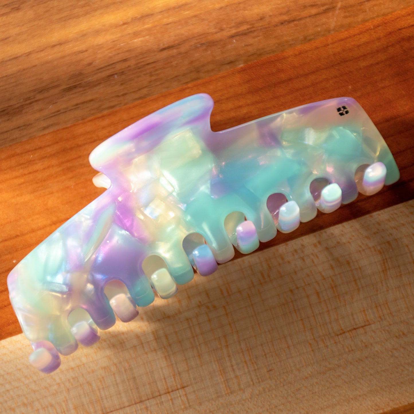 Rectangle Acetate Hair Claw in Nightshade Nectar | Purple, Blue, and Green Hair Clips Acetate