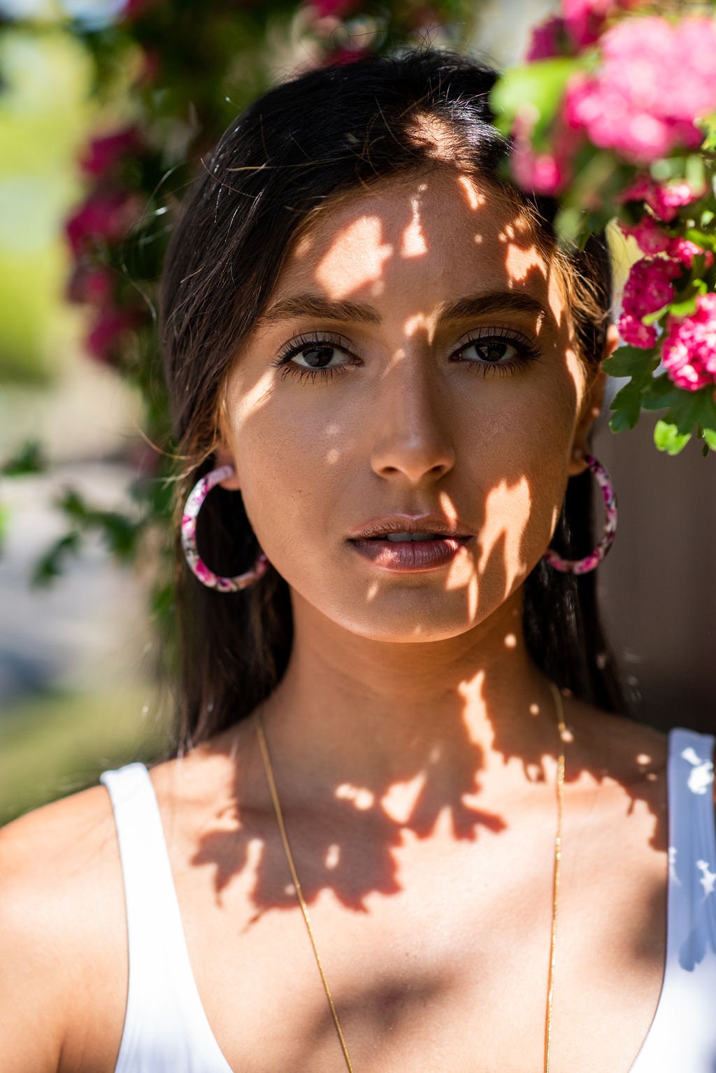 Chunky Opal Acetate Hoop Earrings | S925 Silver Posts (50mm)