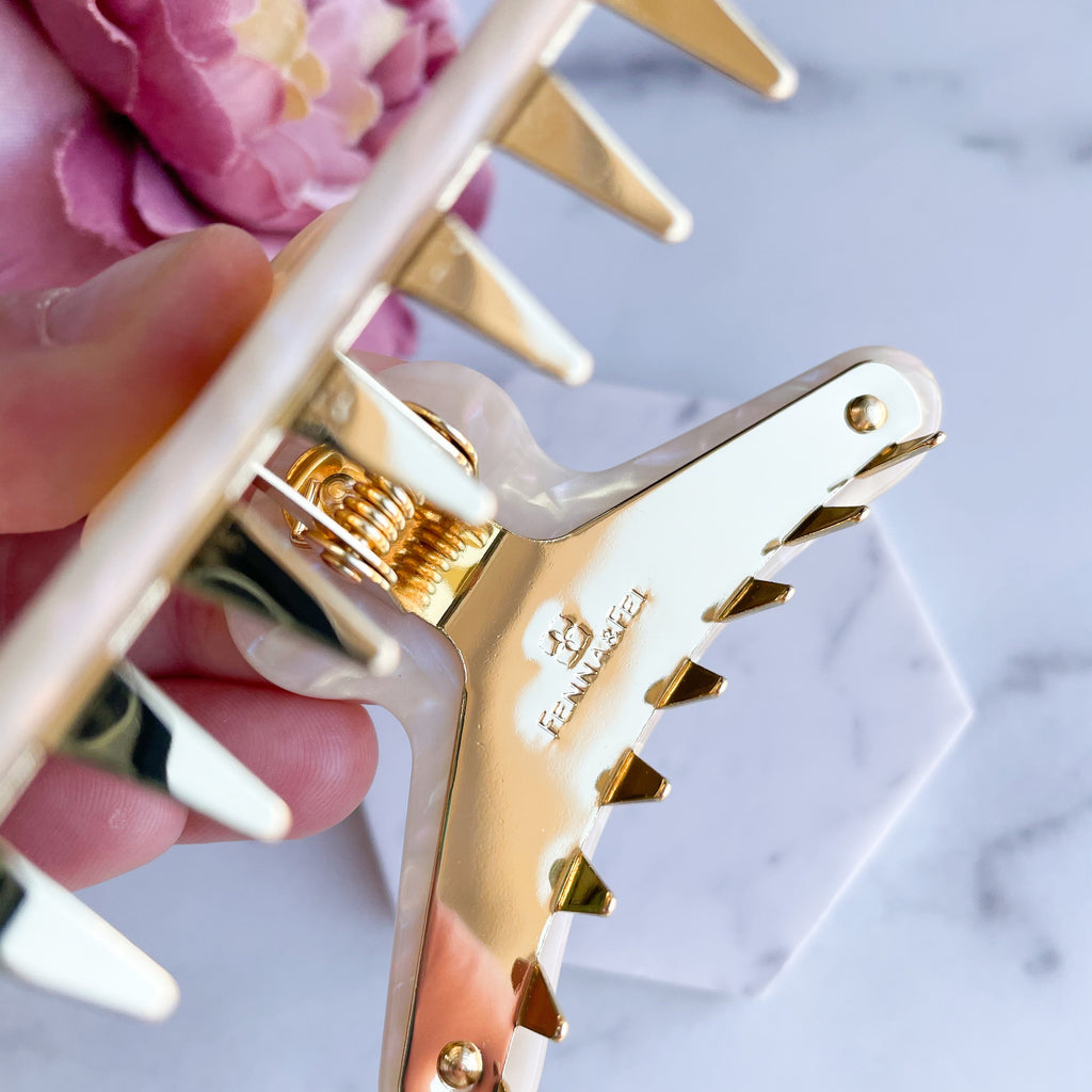 French Claw in Reef | Acetate Tortoise Shell Hair Clip Gold Stainless Steel Claw