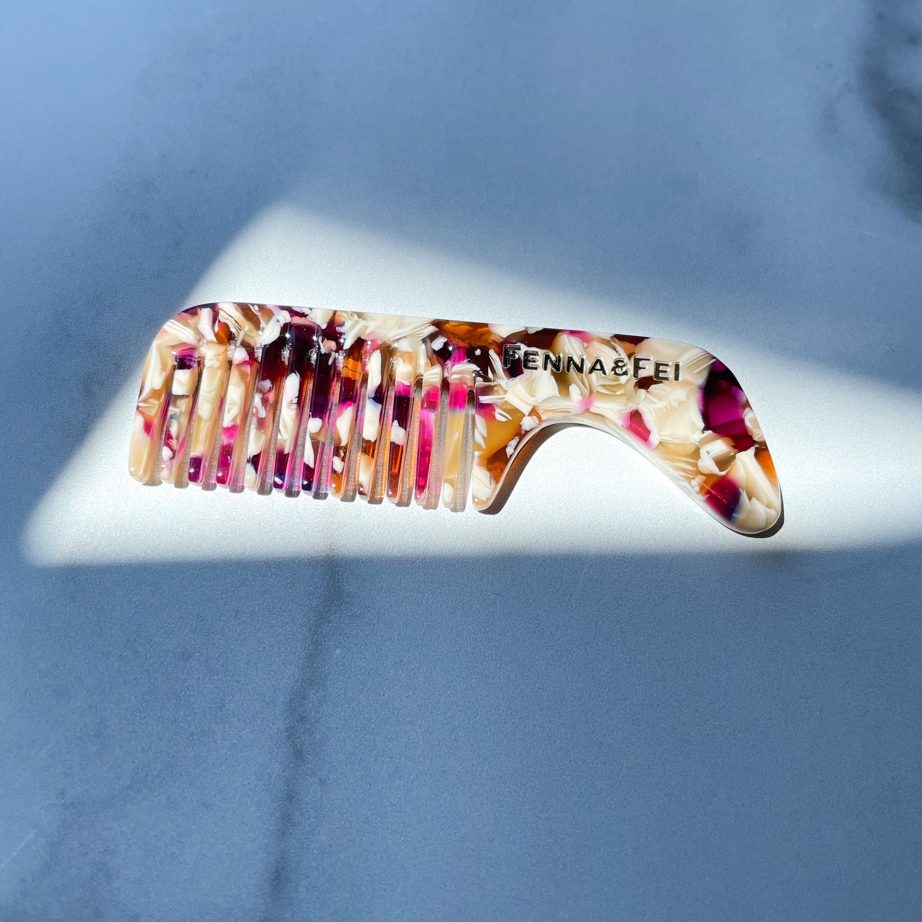 Acetate Mustache Comb in Autumn | Mini Beard Comb Gift