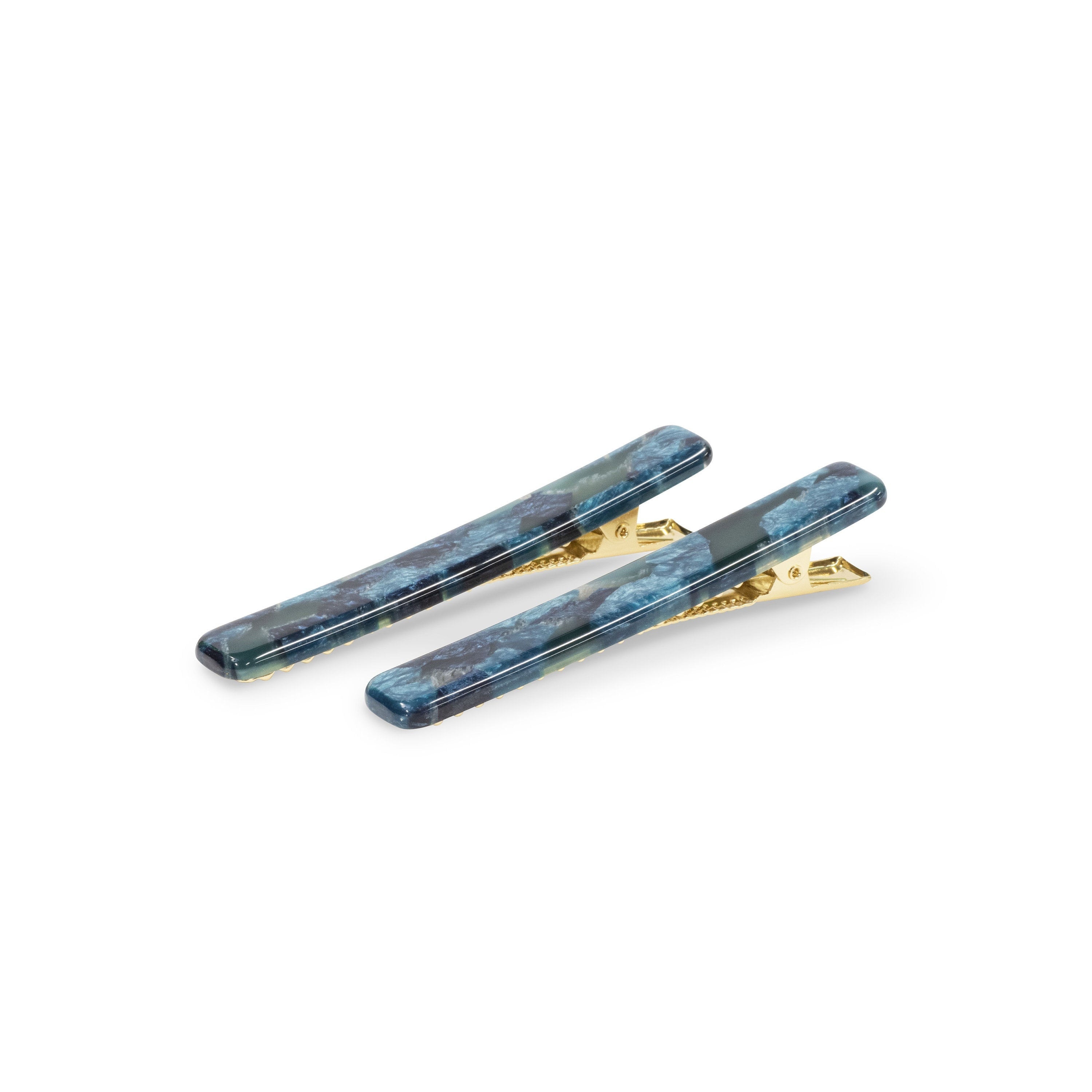 Cerulean Blue Hair Clips | Cellulose Acetate Alligator Clips, 2 Pack