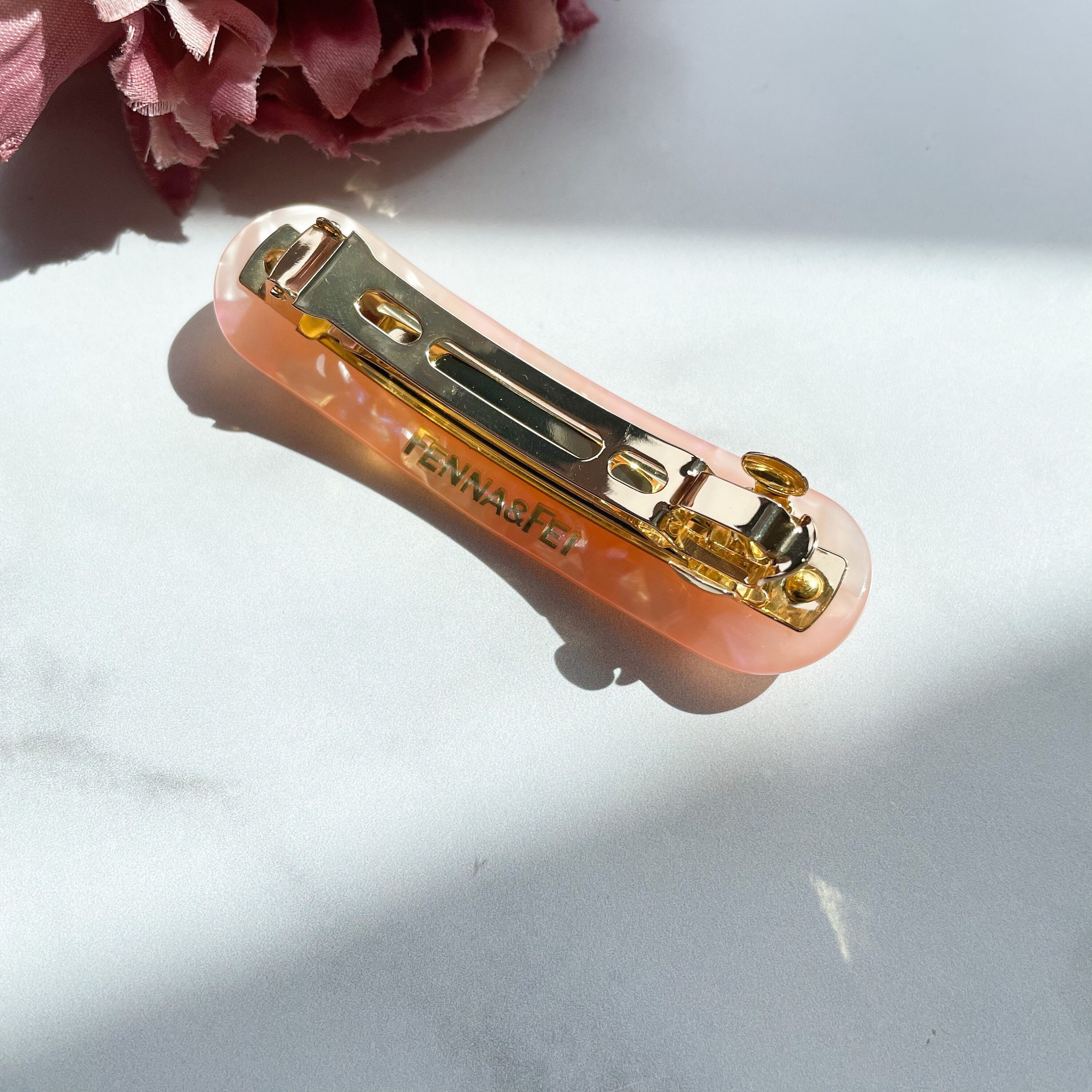 Oval French Barrette Collection | Hair Clip Shell Rectangle Snap Barrettes Non-Slip
