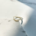 Heart Ring in Pearl | White Pearl Tortoise Shell Acetate Chevron Resin Stacking Rings Minimalist